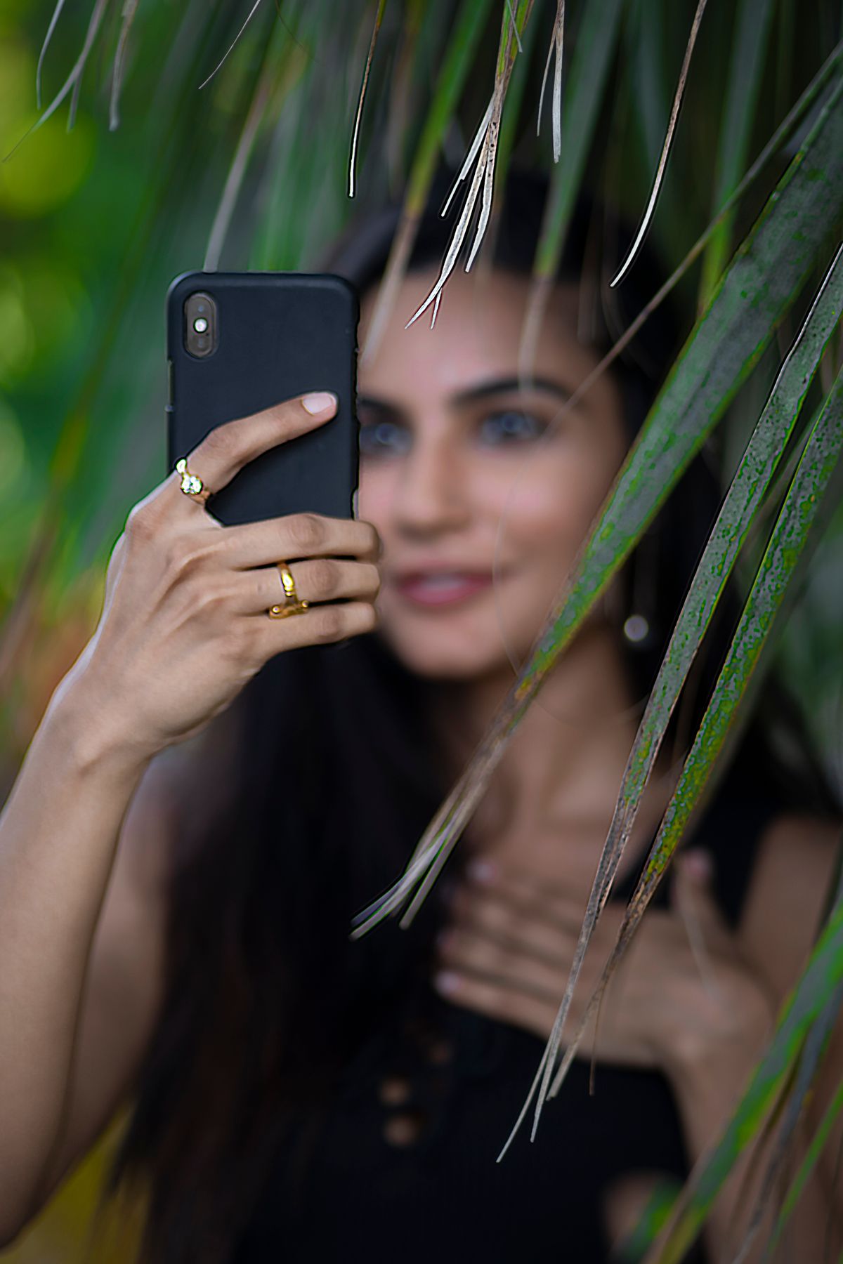 Smartphone camera used for a self-portrait