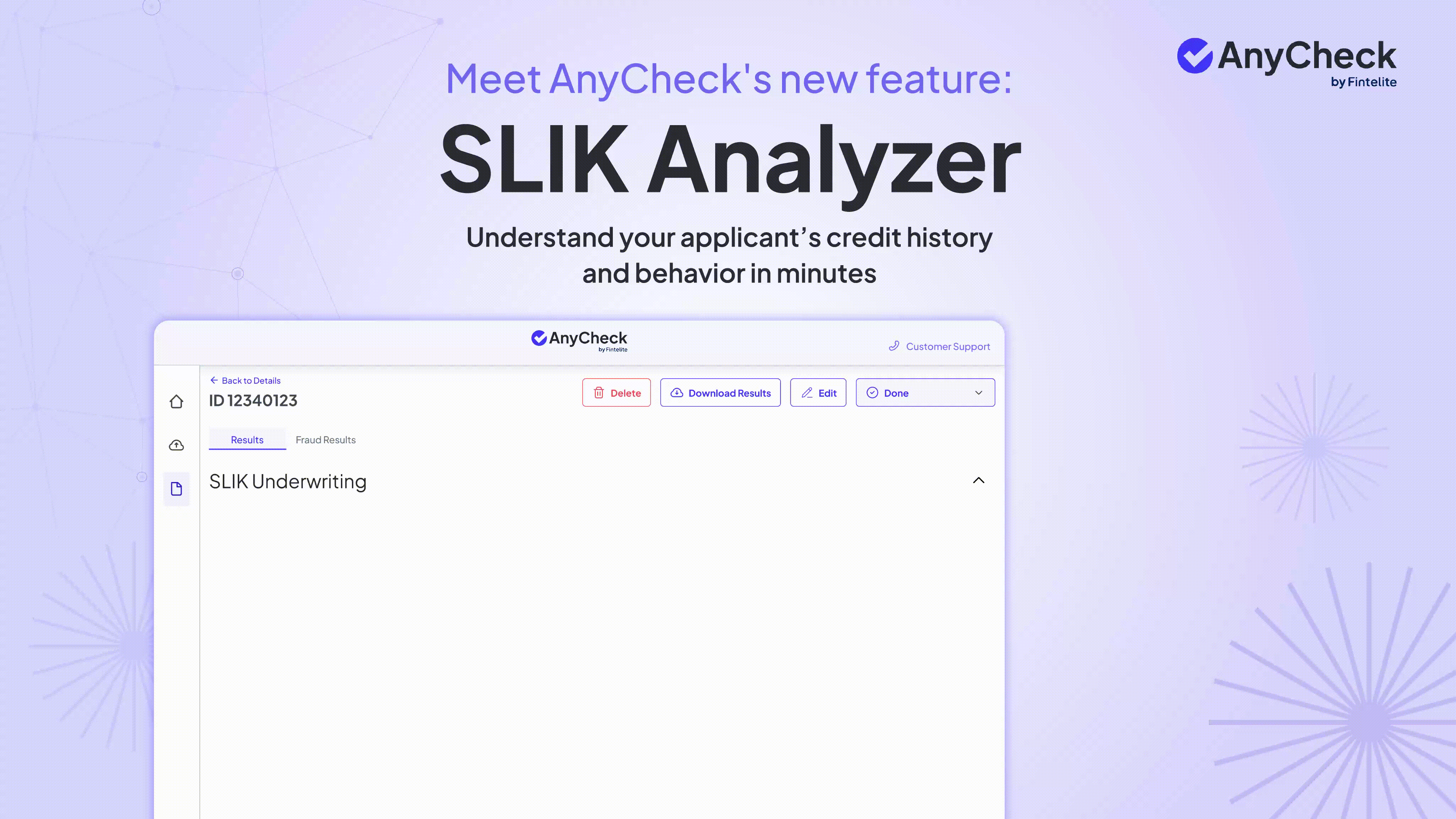 Demo antarmuka SLIK Analyzer AnyCheck